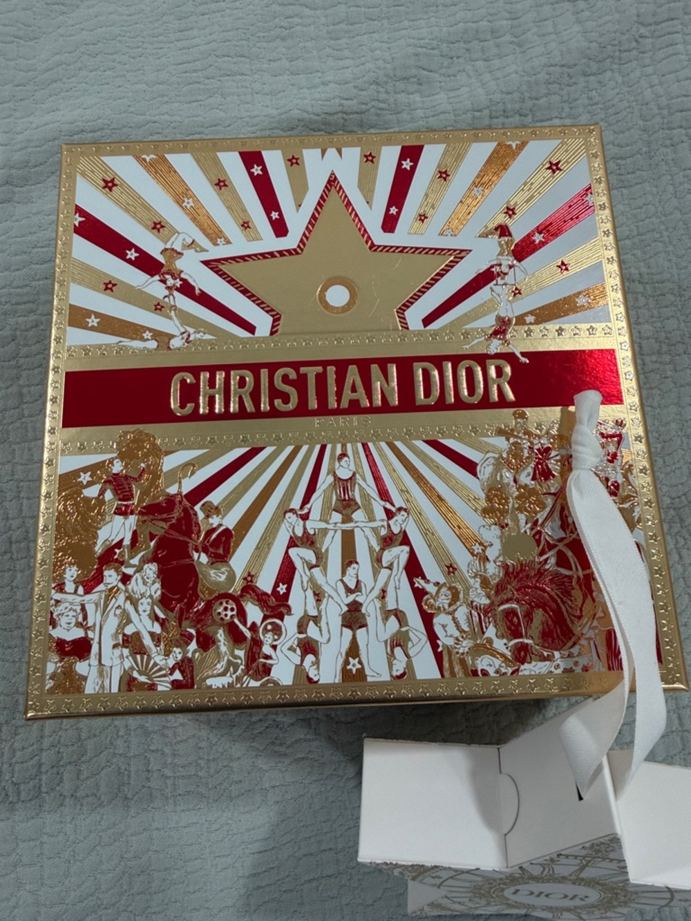 Dior Gold and Red Star Ornament with White Ribbon - Picture 3 of 6